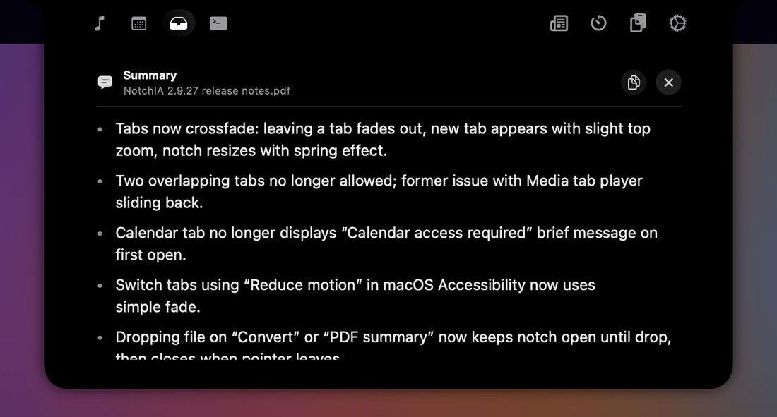 Ein PDF, auf dem Gerät von Apple Intelligence im Shelf zusammengefasst: Dateiname und Kernpunkte.
